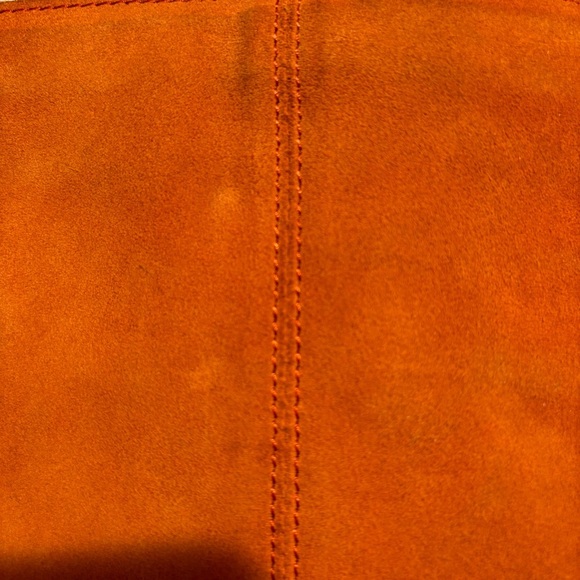 BAG TOTE PURSE Suede Orange Unbranded Shoulder Bag with Fringe - Picture 13 of 13